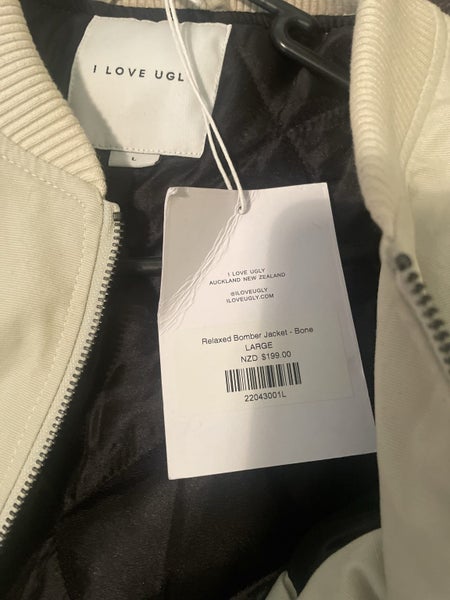 BNWT I LOVE UGLY MENS BOMBER JACKET SIZE LARGE Carousel 4