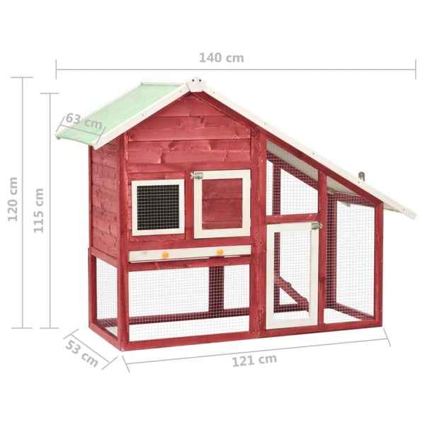 Rabbit Hutch Red and White Solid Firwood Oibnio Carousel 2