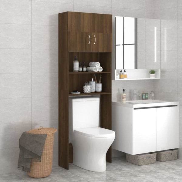 Washing Machine Cabinet Brown Oak 64x25.5x190 Cm Nopbio Carousel 1