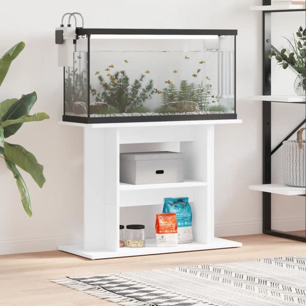 Aquarium Stand White 80x35x60 Cm Engineered Wood Nttpip Carousel 1