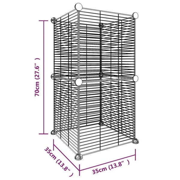 8-panel Pet Cage Black 35x35 Cm Steel Tooabta Carousel 2