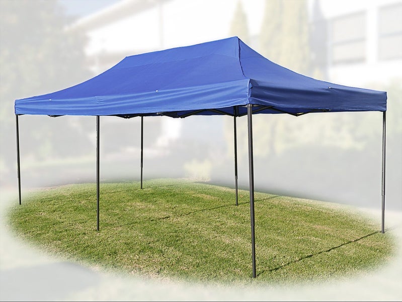 6x3m Gazebo Lawn Marquee | Pop Up Tent | BLUE Roof Awning | Outdoor Shade Carousel 1