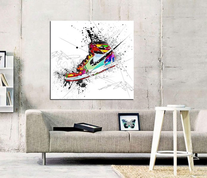 Framed $1 RESERVE 1 Panel Canvas Art Print - Air Jordan Carousel 2