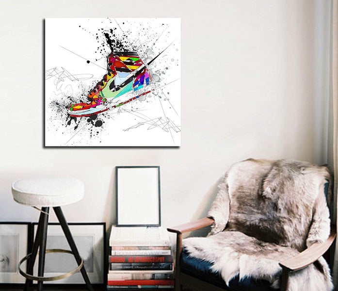 Framed $1 RESERVE 1 Panel Canvas Art Print - Air Jordan Carousel 3