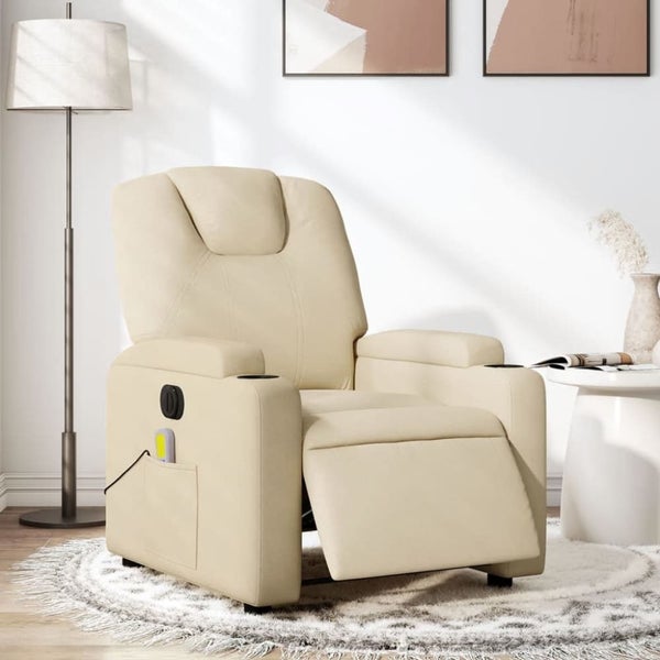 Electric Massage Recliner Chair Cream Fabric Txbppxt Carousel 1