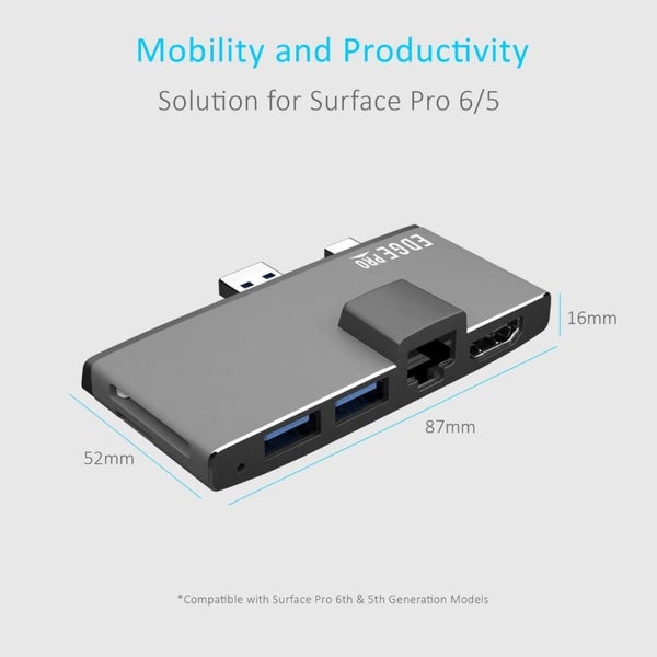 Mbeat Edge Pro Multifunction Usb- c Hub with Lan for Microsoft Surface Pro Ge... Carousel 7