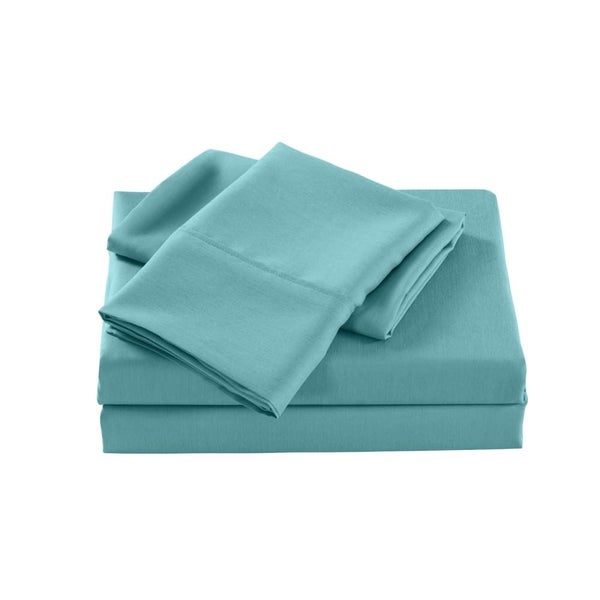 2000 Thread Count Bamboo Cooling Sheet Set Ultra Soft Bedding Single Aqua Carousel 1