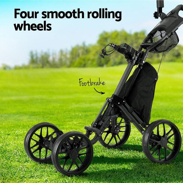 Golf Buggy Foldable Trolley Golf Cart Wheels Umbrella Bottle Holder63039327882498114
