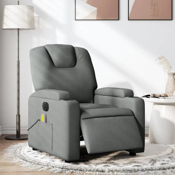 Electric Massage Recliner Chair Dark Grey Fabric Txbppxo Carousel 1