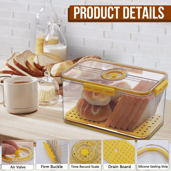 Airtight Bread Box for Kitchen Counter Bread Keeper Carousel 5