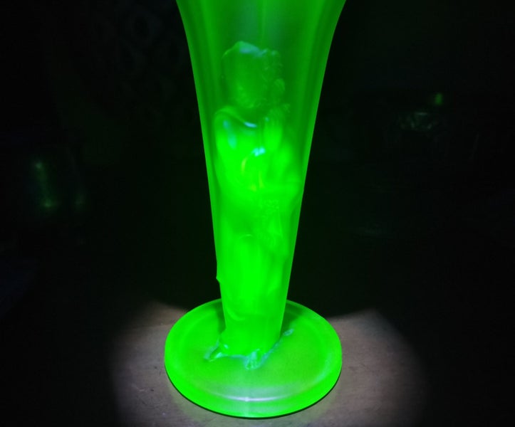 Art Deco Czech Uranium Glass Vase - A/F Carousel 2