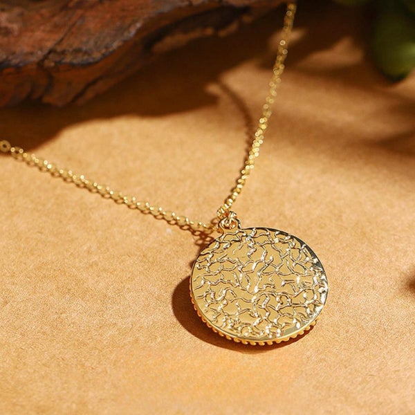 Gold Enamel Floral Necklace. Handmade Enamel Flower 3D Pendant Necklace Carousel 2