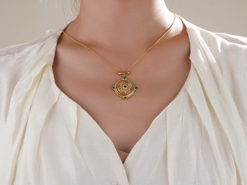 Italian Handmade Brushed Necklace. Palace Style High-End Jewelry Carousel 1