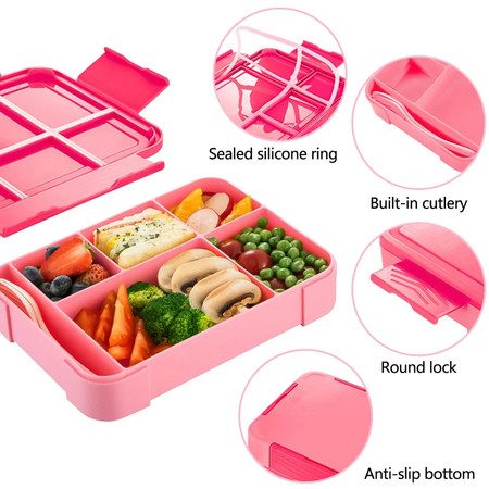 1330ML Bento Box Lunch Box Containers Microwave 6 Compartment With Tableware Carousel 2