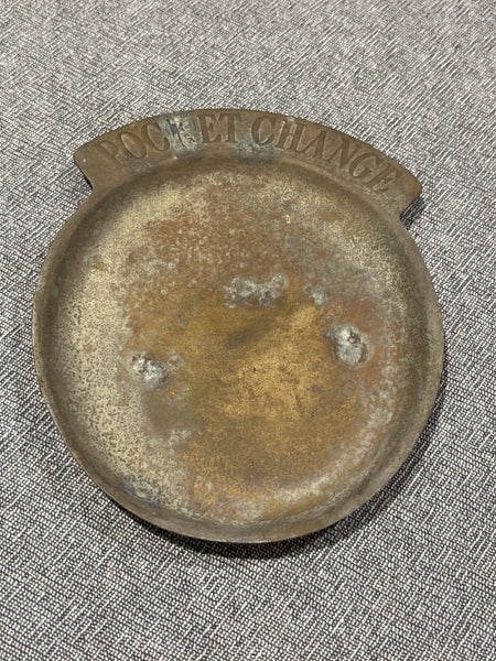 Brass Pocket Change Dish Old Pitted Carousel 1