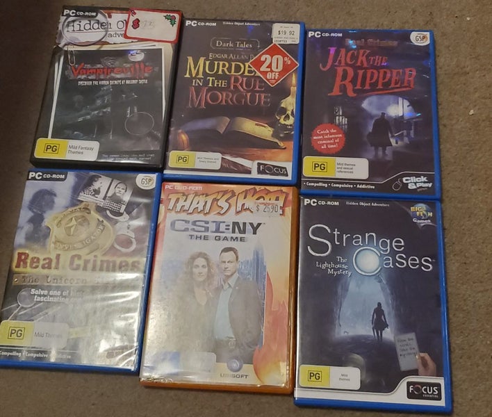 PC Hidden Object / Mystery Game Bundle – 6 Classic Titles – PG Rated Carousel 1