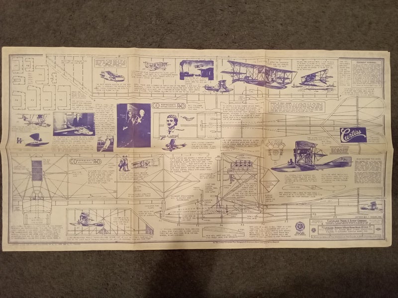 Balsa model plane scale plans - Curtiss E Flying Boat Carousel 1