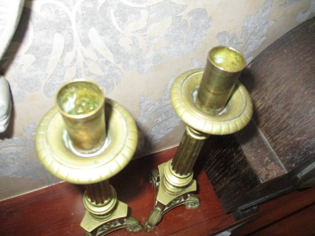 BRASS CHURCH CANDLE STICKS - Kihikihi Carousel 6