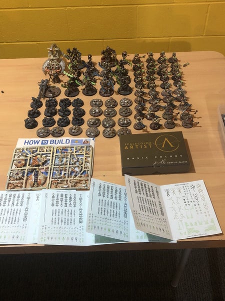 Necron army + parts, paints, decals + dark eldar Carousel 1