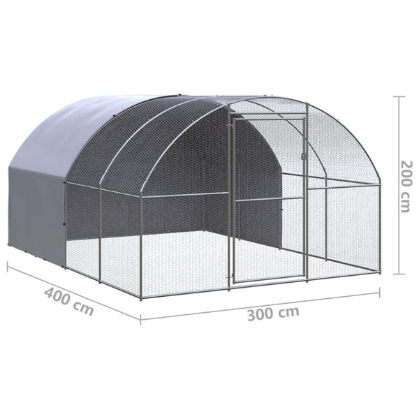 Outdoor Chicken Coop 3x4x2 m Galvanised Steel Tbkpait Carousel 2