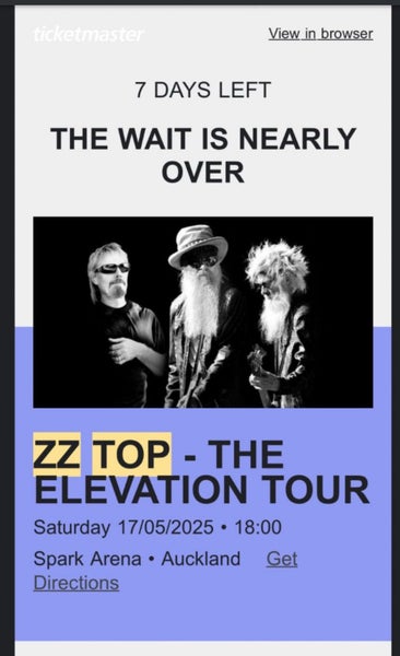 zz top tickets x2 Carousel 1