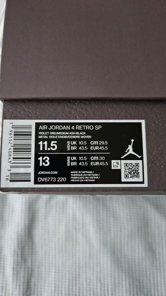 Jordan 4 x A Ma Maniere - W.Y.W.S & Violet Ore - 11.5 us Carousel 4