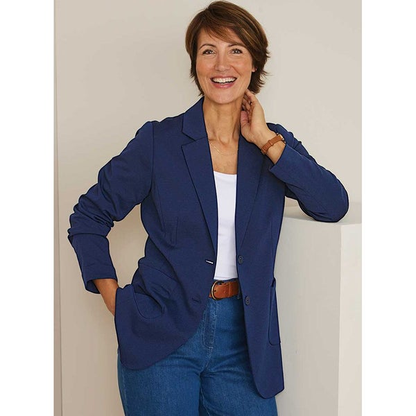 Stylish, Super Comfy & Versatile - Jersey Jacket - Size 18 - Navy629664105495071117