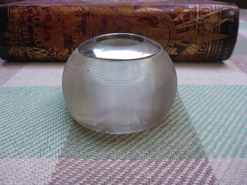 Stunning Antique Sterling Silver Rim Glass Vesta Holder Match Striker Hallmarked Carousel 2