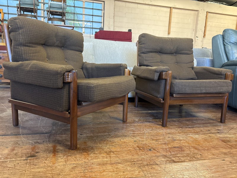 Pair Vintage Mid-Century Armchairs -Morgan Furniture Carousel 1