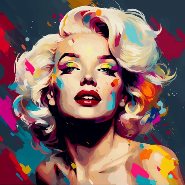 Framed $1 RESERVE 1 Panel Canvas Art Print - Marilyn Monroe Carousel 1