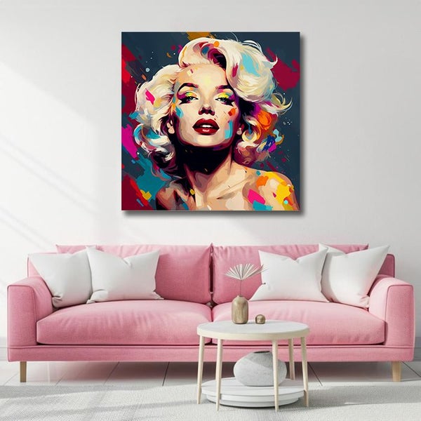 Framed $1 RESERVE 1 Panel Canvas Art Print - Marilyn Monroe Carousel 2