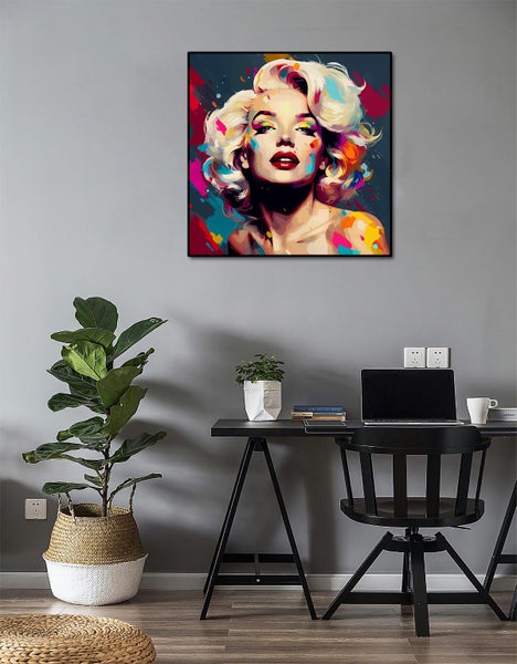 Framed $1 RESERVE 1 Panel Canvas Art Print - Marilyn Monroe Carousel 3