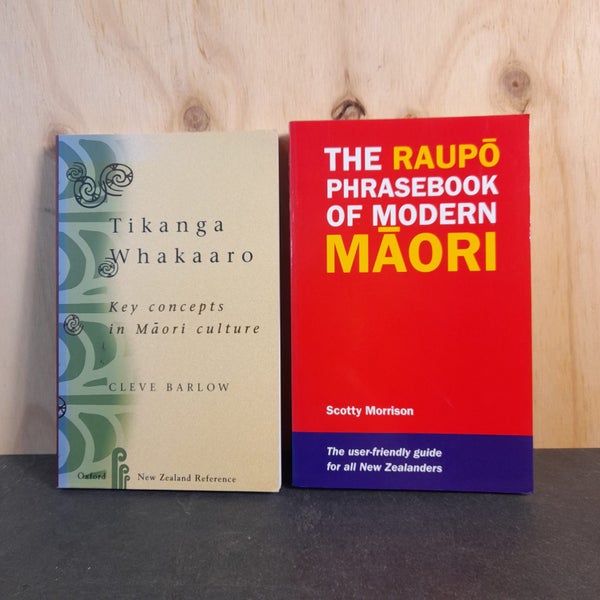 Handy pair of Maori phrases and culture books for Te Reo learner Carousel 1