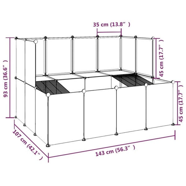 Small Animal Cage Transparent 143x107x93 Cm Pp and Steel Tabpib Carousel 2