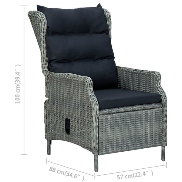 3 Piece Garden Lounge Set with Cushions Poly Rattan Light Grey Tblboak Carousel 2