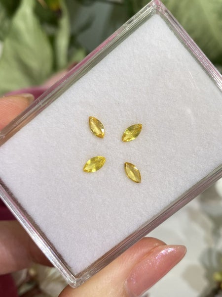 $1 RES ~ Buy Now $2200 * 0.91ct Natural Yellow Sapphires Layout - Marquise Cut Carousel 1