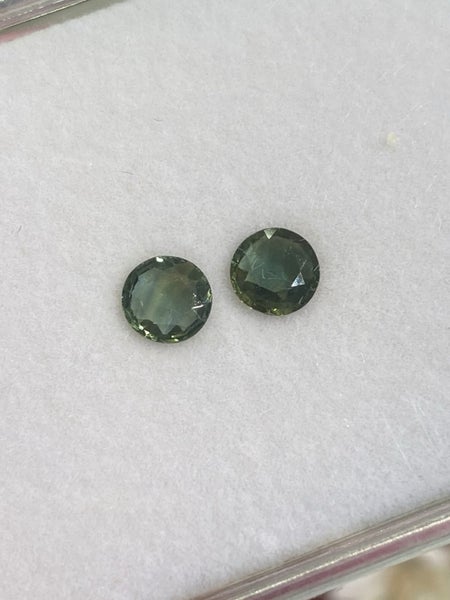 $1 RES ~ Buy Now $2400 * 0.97ct Teal Sapphire Pair - Unheated Carousel 2