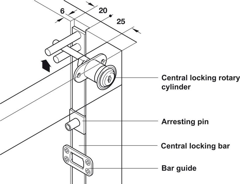 HAFELE Central Locking Bar For Lockable Furniture #9 - $1 Res (Aisle 14 - EE) Carousel 2
