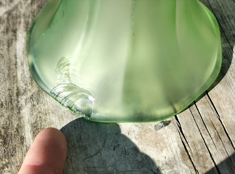 Art Deco Czech Uranium Glass Vase - A/F Carousel 9