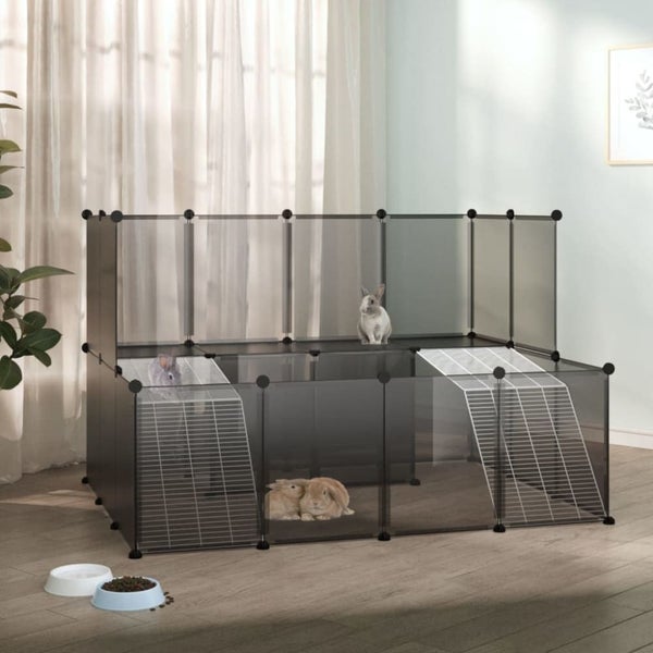 Small Animal Cage Black 143x107x93 Cm Pp and Steel Tabplk Carousel 1