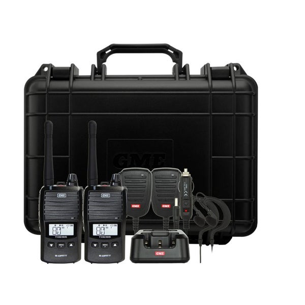 GME TX6165TP 5-Watt UHF CB Handheld Radio including Accessories - Twin Pack Carousel 1
