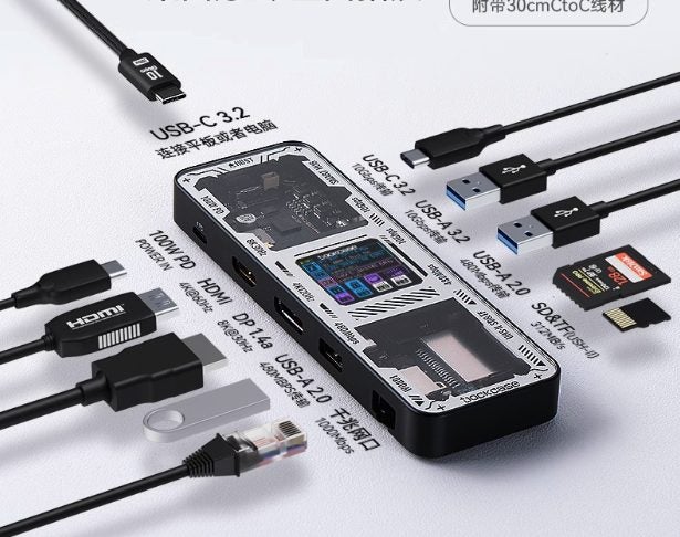 Dockcase USB-C Type-c Dongle 3.2 10Gbp/s 100W power deliver HUB Brand New Carousel 1