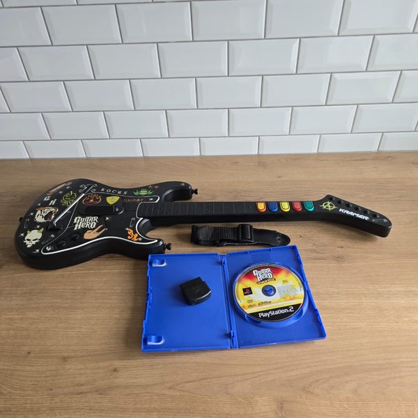Playstation 2 Guitar Kramer Striker, Dongle & Game Carousel 1