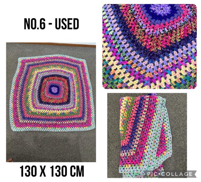 Woolen crocheted blankets (used) Carousel 1