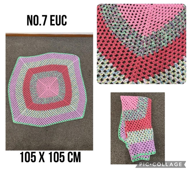 Woolen crocheted blankets (used) Carousel 2