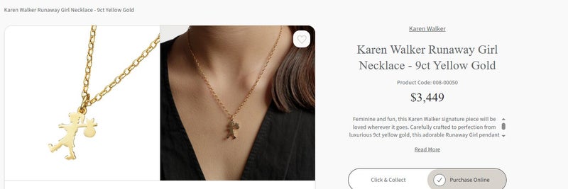 Karen Walker - Gold Necklace Runaway Girl Carousel 1