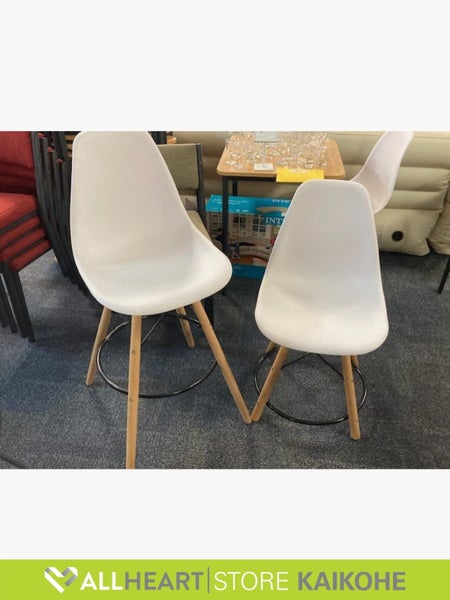 White Stool Chairs With Wooden Legs Carousel 1