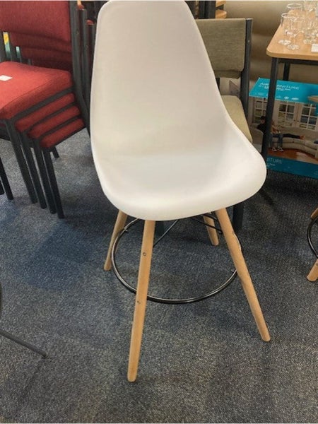White Stool Chairs With Wooden Legs Carousel 2
