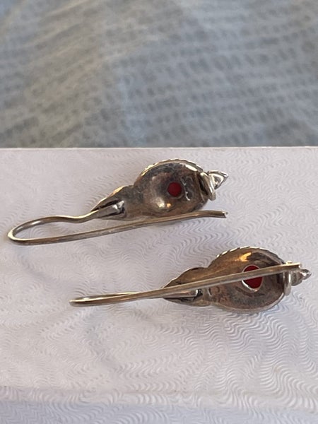 Silver carnelian earrings Carousel 3