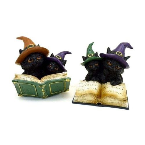 Ornament - Witches Black Cat Magical Spell Book (Set of 2 Asstd) Carousel 1